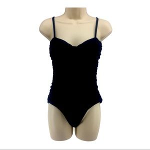 Lisa Curran Ruched Black one Piece Swim Suit 14